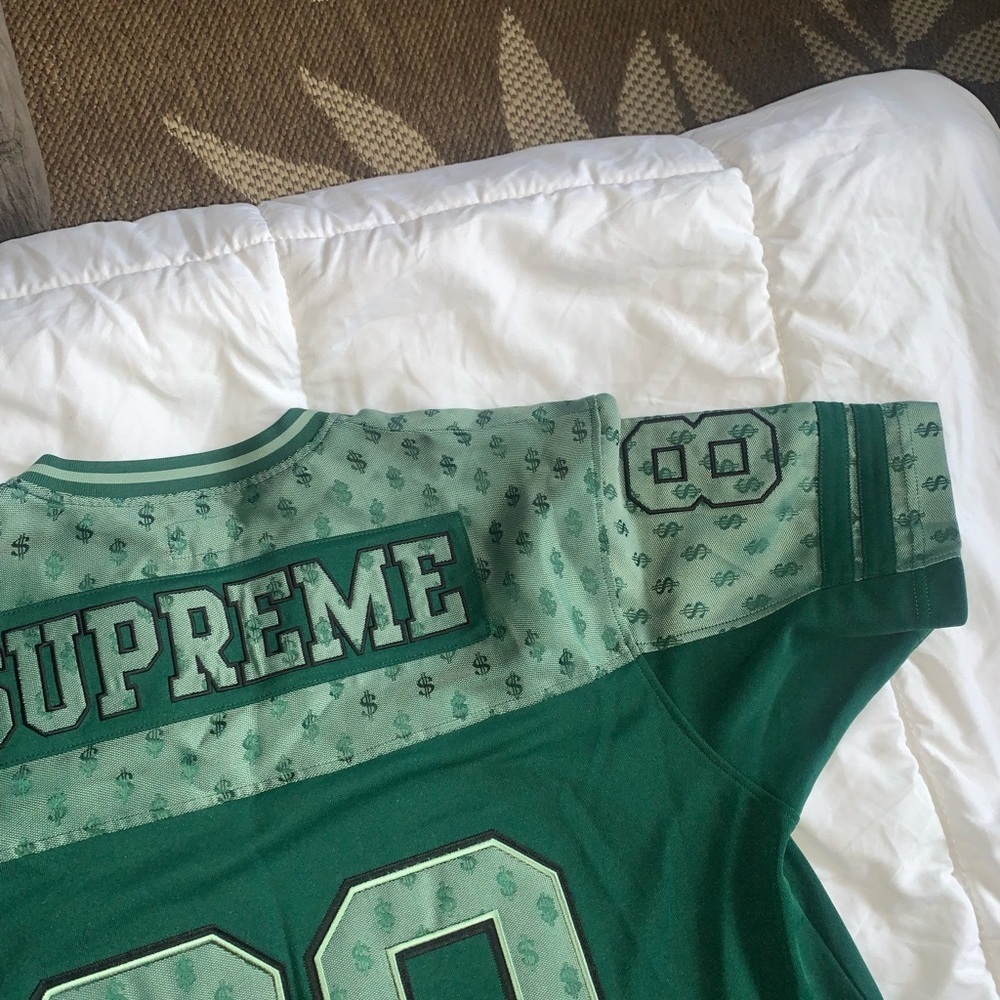 Supreme green monogram football jersey new with bag size Large - Picture 5 of 10